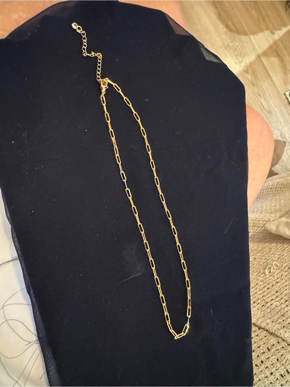 Gold Paperclip Chain Necklace - Women's Jewelry